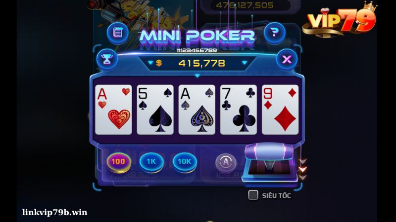 Game mini poker Vip79 thú vị