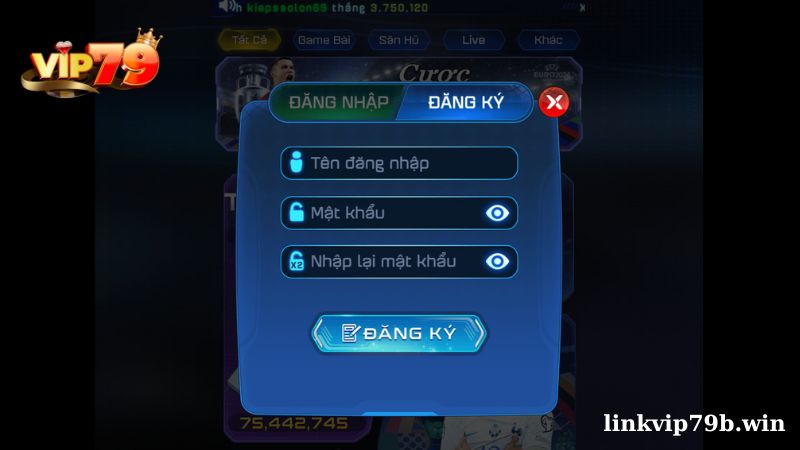 Hướng dẫn cách đăng ký tài khoản Vip79