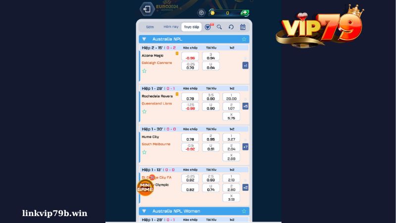 Thể thao Vip79 đa dạng kèo cược hấp dẫn