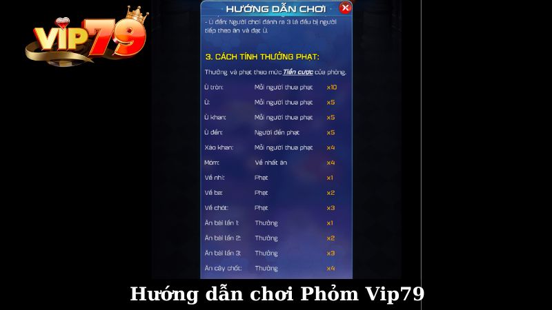 Hướng dẫn cách chơi Phỏm Vip79